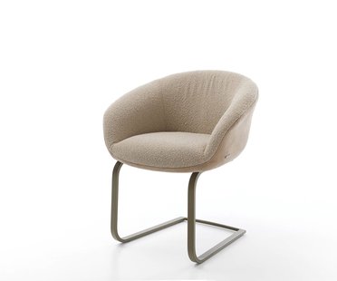 DELIFE Sledemodel Vinka-Flex met armleuning materiaalmix mud sledemodel vlak afwerking met titanium pocketveer kern