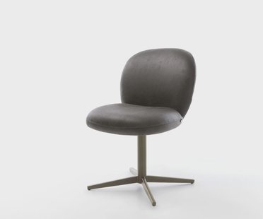 DELIFE Draaistoel Nube-Flex microvelours antraciet vintage kruispoot afwerking met titanium 360° draaibaar pocketveer kern