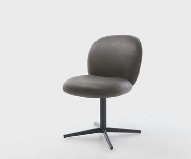 DELIFE Draaistoel Nube-Flex microvelours antraciet vintage kruispoot zwart 360° draaibaar pocketveer kern