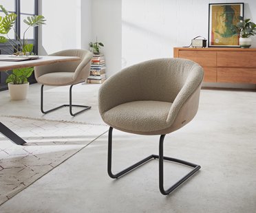 DELIFE Sledemodel Vinka-Flex met armleuning materiaalmix mud sledemodel rond zwart pocketveer kern