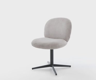 DELIFE Draaistoel Nube-Flex koord zilver grijs kruispoot zwart 360° draaibaar pocketveer kern