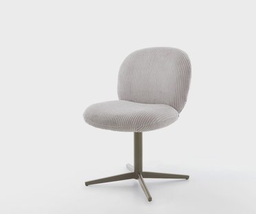 DELIFE Draaistoel Nube-Flex koord zilver grijs kruispoot afwerking met titanium 360° draaibaar pocketveer kern