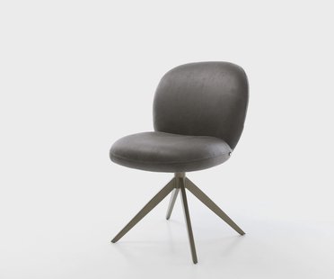 DELIFE Draaistoel Nube-Flex microvelours antraciet vintage kruisframe breed afwerking met titanium 360° draaibaar pocketveer kern