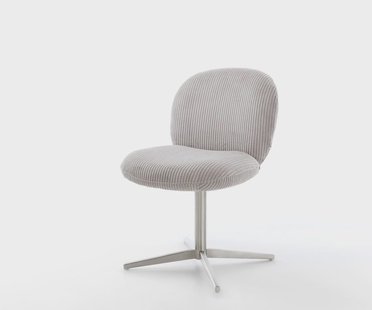 DELIFE Draaistoel Nube-Flex koord zilver grijs kruispoot roestvrij staal 360° draaibaar pocketveer kern