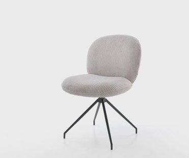 DELIFE Draaistoel Nube-Flex koord zilver grijs kruisframe conisch zwart 180° draaibaar pocketveer kern