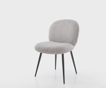 DELIFE Eetkamerstoel Nube-Flex koord zilver grijs 4-poot conisch zwart pocketveer kern