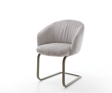 DELIFE Sledemodel Caja-Flex met armleuning koord zilver grijs sledemodel vlak afwerking met titanium pocketveer kern