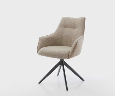 DELIFE Draaistoel Alja-Flex met armleuning materiaalmix mud kruisframe breed zwart 360° draaibaar pocketveer kern