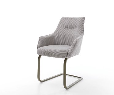 DELIFE Sledemodel Alja-Flex met armleuning koord zilver grijs sledemodel vlak afwerking met titanium pocketveer kern