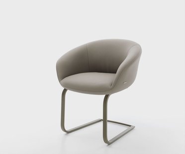 DELIFE Sledemodel Vinka-Flex met armleuning echt leer mud sledemodel vlak afwerking met titanium pocketveer kern