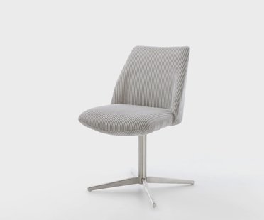 DELIFE Draaistoel Elso-Flex koord zilver grijs kruispoot roestvrij staal 360° draaibaar pocketveer kern