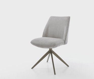 DELIFE Draaistoel Elso-Flex koord zilver grijs kruisframe breed afwerking met titanium 360° draaibaar pocketveer kern