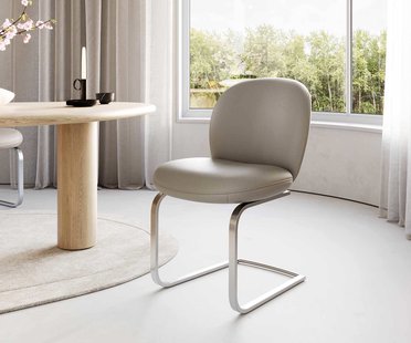 DELIFE Sledemodel Nube-Flex echt leer mud sledemodel vlak roestvrij staal pocketveer kern