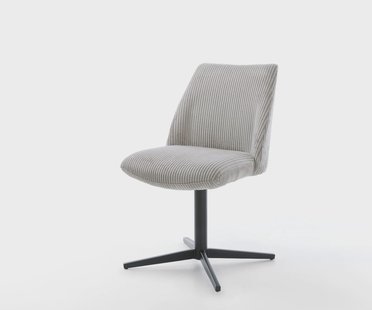 DELIFE Draaistoel Elso-Flex koord zilver grijs kruispoot zwart 360° draaibaar pocketveer kern