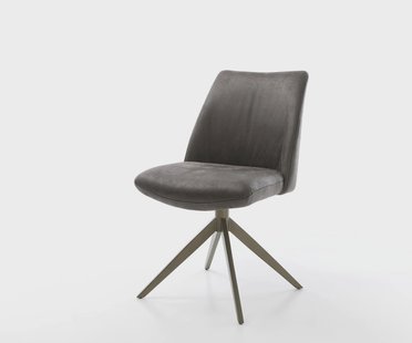 DELIFE Draaistoel Elso-Flex microvelours antraciet vintage kruisframe breed afwerking met titanium 360° draaibaar pocketveer kern