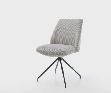 DELIFE Draaistoel Elso-Flex koord zilver grijs kruisframe conisch zwart 180° draaibaar pocketveer kern