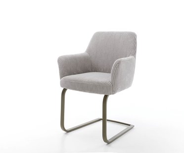 DELIFE Sledemodel Xana-Flex met armleuning koord zilver grijs sledemodel vlak afwerking met titanium pocketveer kern