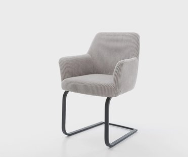 DELIFE Sledemodel Xana-Flex met armleuning koord zilver grijs sledemodel vlak zwart pocketveer kern