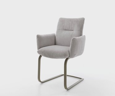 DELIFE Sledemodel Jova-Flex met armleuning koord zilver grijs sledemodel vlak afwerking met titanium pocketveer kern