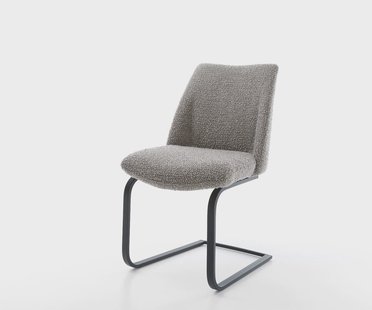 DELIFE Sledemodel Elso-Flex bouclé zilver grijs sledemodel vlak zwart pocketveer kern