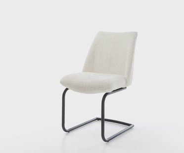 DELIFE Sledemodel Elso-Flex bouclé wit sledemodel rond zwart pocketveer kern