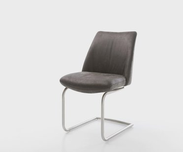 DELIFE Sledemodel Elso-Flex microvelours antraciet vintage sledemodel rond roestvrij staal pocketveer kern