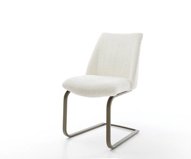 DELIFE Sledemodel Elso-Flex bouclé wit sledemodel vlak afwerking met titanium pocketveer kern