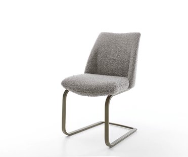 DELIFE Sledemodel Elso-Flex bouclé zilver grijs sledemodel vlak afwerking met titanium pocketveer kern