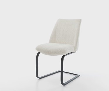 DELIFE Sledemodel Elso-Flex bouclé wit sledemodel vlak zwart pocketveer kern