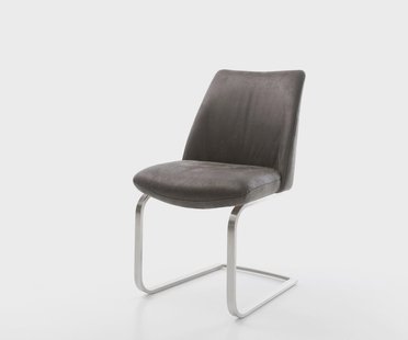 DELIFE Sledemodel Elso-Flex microvelours antraciet vintage sledemodel vlak roestvrij staal pocketveer kern