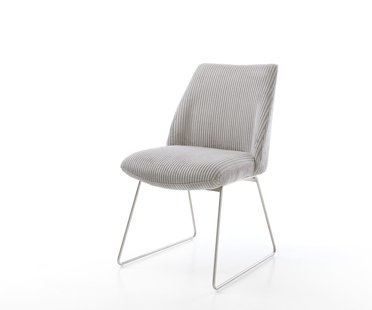 DELIFE Eetkamerstoel Elso-Flex koord zilver grijs slipframe roestvrij staal pocketveer kern