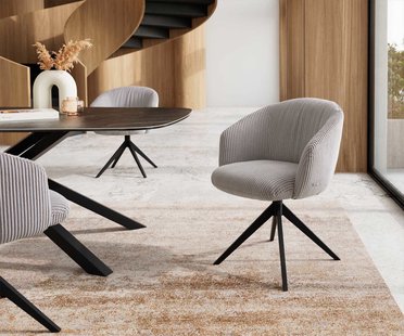 DELIFE Draaistoel Caja-Flex met armleuning koord zilver grijs kruisframe breed zwart 360° draaibaar pocketveer kern