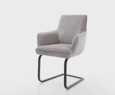 DELIFE Sledemodel Heira-Flex met armleuning koord zilver grijs sledemodel vlak zwart pocketveer kern