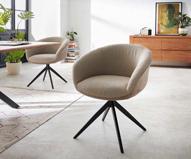 DELIFE Draaistoel Vinka-Flex met armleuning materiaalmix mud kruisframe breed zwart 360° draaibaar pocketveer kern