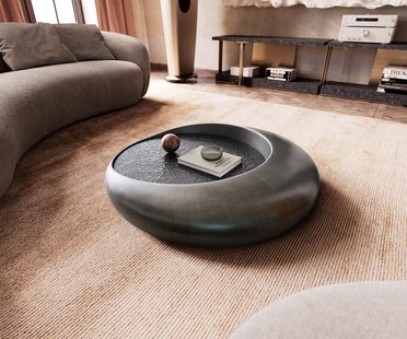 DELIFE Salontafel Blaise 100x100 cm Zilver met reliëfglas grijs