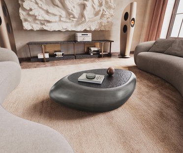 DELIFE Sagana salontafel 120x80 cm metallic zilver met grijs reliëfglas