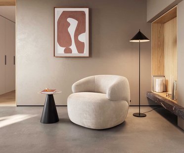 DELIFE Loungestoel Nova 88x88 cm Cord beige