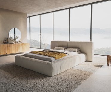 DELIFE Bedframe Coperti 140x200 cm bouclé crème-wit