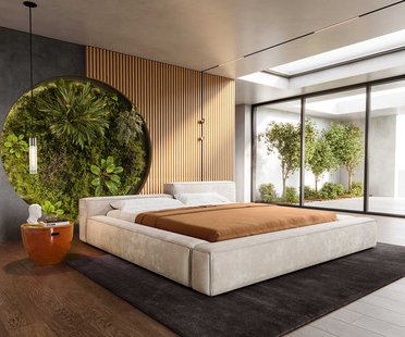 DELIFE Bedframe met bekleding Kalinea 180x200 cm Cord Beige