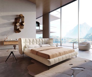 DELIFE Bedframe Capujo 180x200 cm Bouclé crèmewit