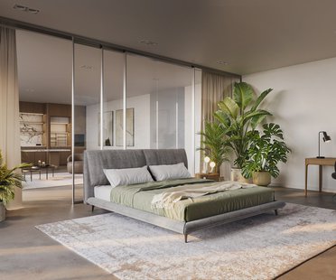 DELIFE Bedframe Cusino 180x200 cm microvezel grijs gestoffeerd