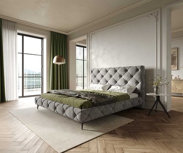 DELIFE Bedombouw Nayara 180x200 cm microvezel grijs