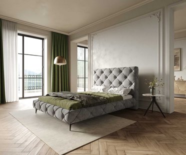 DELIFE Bedframe Nayara 140x200 cm microvezel grijs