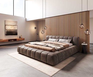 DELIFE Bedframe Cutio 180x200 cm microvezel taupe vintage