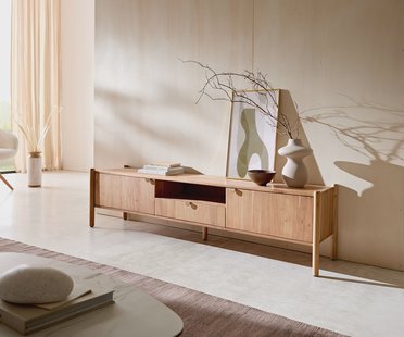 DELIFE Tv-meubel Caius 175 cm acacia aura 2 deuren 1 lade 1 vak