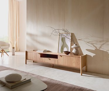 DELIFE Tv-meubel Caius 200 cm acacia aura 2 deuren 1 lade 1 vak