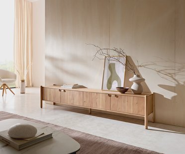 DELIFE Tv-meubel Caius 220 cm acacia aura 4 deuren