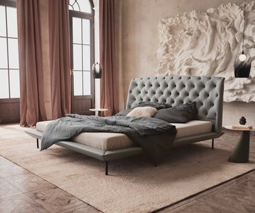 DELIFE Bedframe Rafinata 180x200 cm kunstleer lichtgrijs