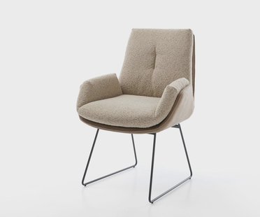 DELIFE Eetkamerstoel Clea-Flex materiaalmix mud slipframe zwart