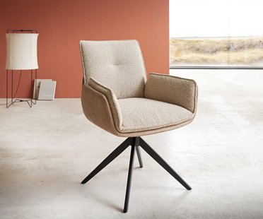 DELIFE Draaistoel Nela-Flex materiaalmix mud kruisframe breed zwart 360° draaibaar